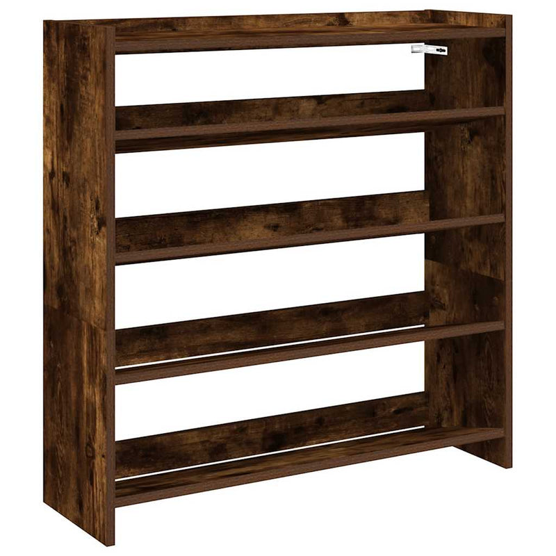ギャラリービューアに画像をロードする, Vidaxl schoenenrek 80x25x81 cm bewerkt hout gerookt eikenkleurig
