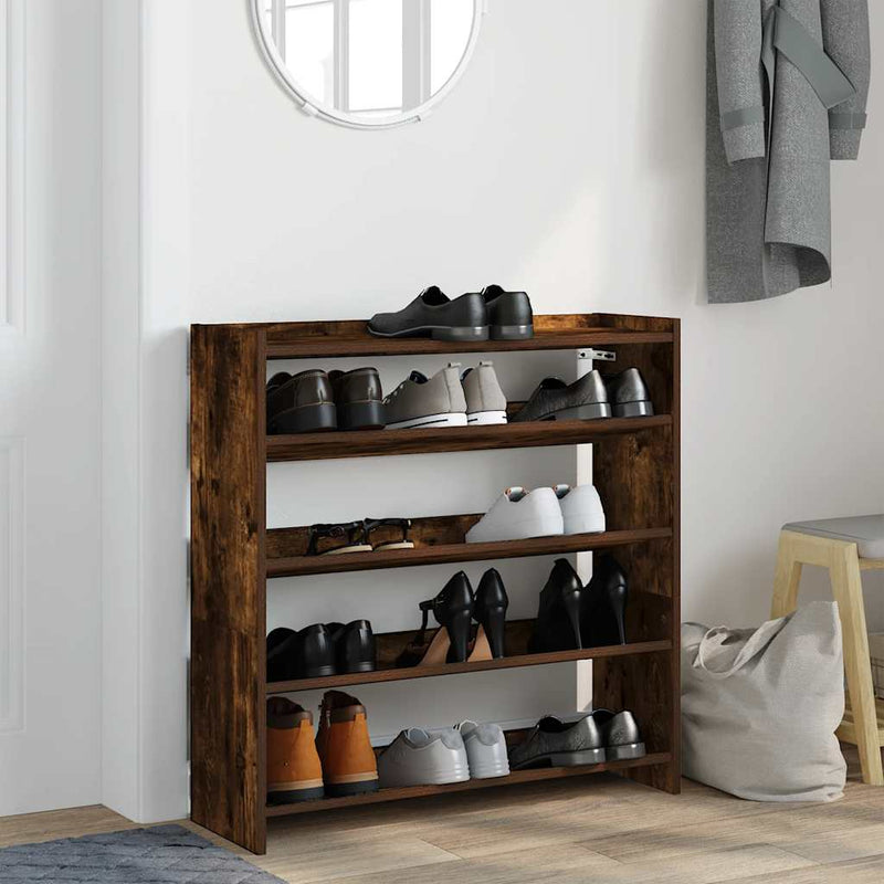 ギャラリービューアに画像をロードする, Vidaxl schoenenrek 80x25x81 cm bewerkt hout gerookt eikenkleurig

