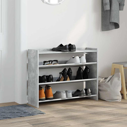 Vidaxl schoenenrek 80x25x62 cm bewerkt hout betongrijs