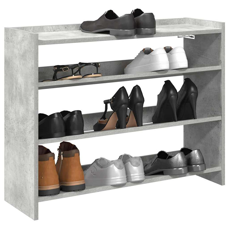 Load image into Gallery viewer, Vidaxl schoenenrek 80x25x62 cm bewerkt hout betongrijs
