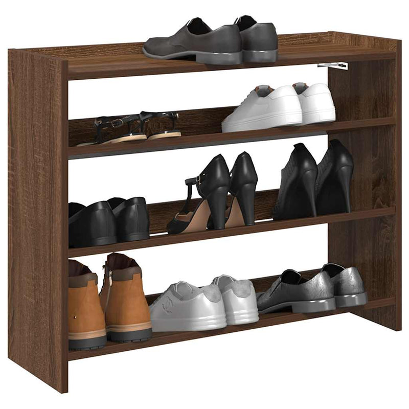 Load image into Gallery viewer, Vidaxl schoenenrek 80x25x62 cm bewerkt hout bruin eikenkleur

