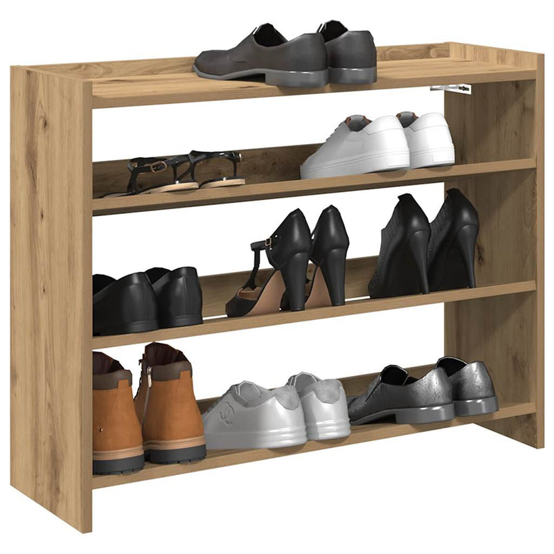 Load image into Gallery viewer, Vidaxl schoenenrek 80x25x62 cm bewerkt hout artisanaal eikenkleur
