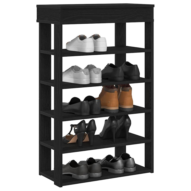 Load image into Gallery viewer, Vidaxl schoenenrek 60x30x98 cm bewerkt hout zwart

