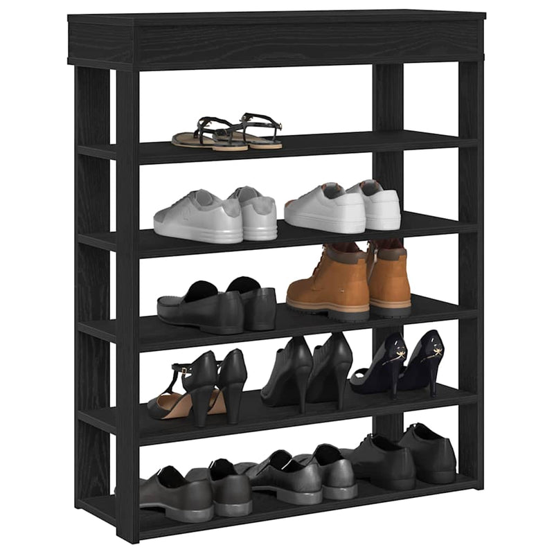 Load image into Gallery viewer, Vidaxl schoenenrek 80x30x98 cm bewerkt hout zwart
