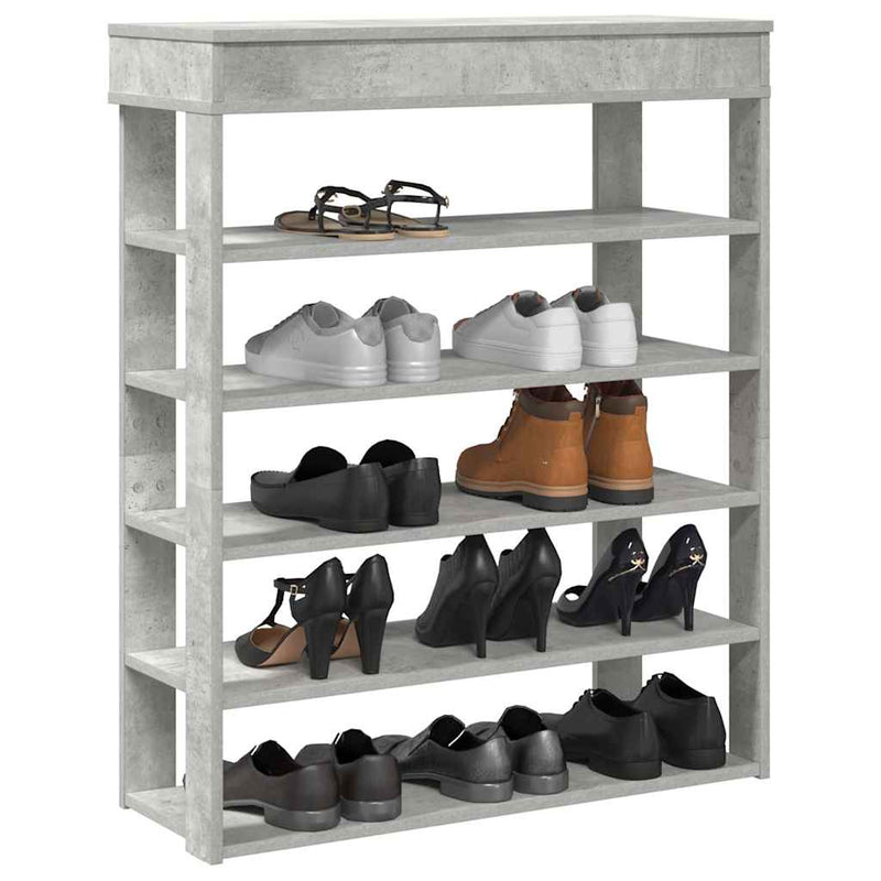 Load image into Gallery viewer, Vidaxl schoenenrek 80x30x98 cm bewerkt hout betongrijs
