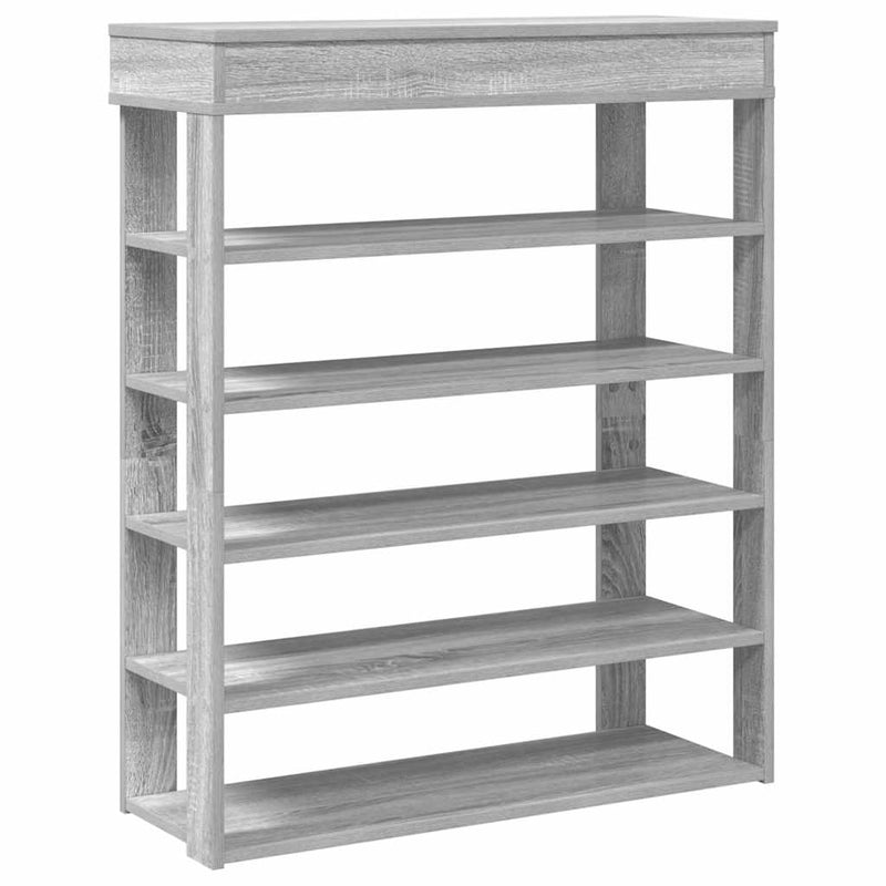 Load image into Gallery viewer, Vidaxl schoenenrek 80x30x98 cm bewerkt hout grijs sonoma
