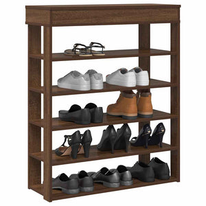 Vidaxl schoenenrek 80x30x98 cm bewerkt hout bruin eikenkleur