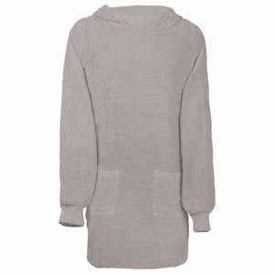 Vidaxl deken hoodie kinn grijs l katoen