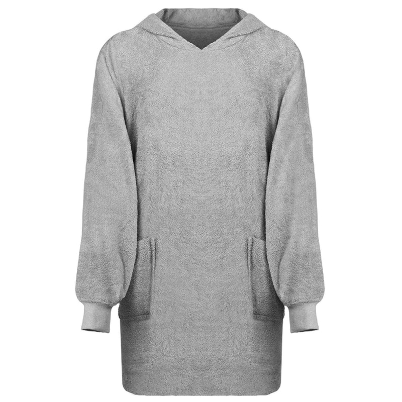 Afbeelding laden in galerijviewer, Vidaxl deken hoodie kinn grijs l katoen
