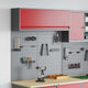 Vidaxl gereedschapskast set met plank 3 pcs rood gepoedercoat staal