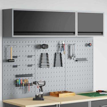 Vidaxl gereedschapskast set met plank 5 pcs zwart gepoedercoat staal