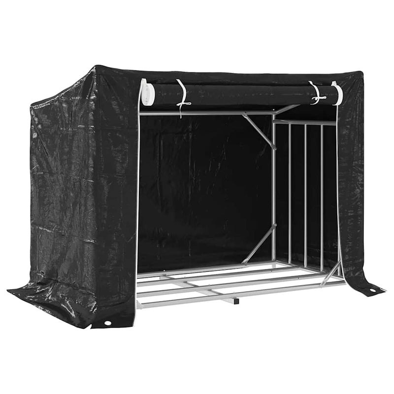 Load image into Gallery viewer, Vidaxl haardhoutrek met regenhoes 151x80,5x110,5 cm staal

