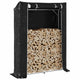 Vidaxl haardhoutrek met regenhoes 150x40x200 cm gegalvaniseerd staal