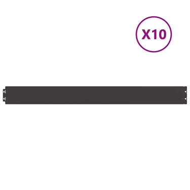 Vidaxl gazonranden 10 st 10x103 cm koudgewalst staal zwart