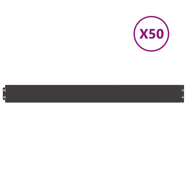 Vidaxl gazonranden 50 st 10x103 cm koudgewalst staal zwart