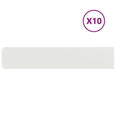 Vidaxl gazonranden 10 st 20x103 cm koudgewalst staal wit