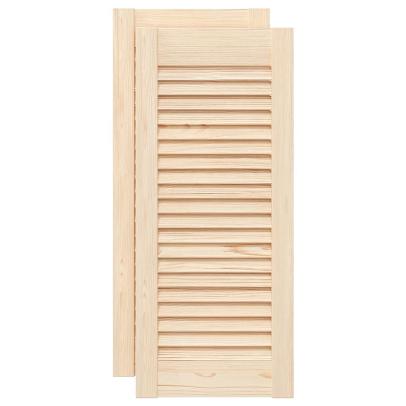 Afbeelding laden in galerijviewer, Vidaxl kastdeuren met lamellen 2 st 69x29,5 cm massief grenenhout
