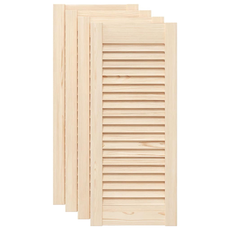 Afbeelding laden in galerijviewer, Vidaxl kastdeuren met lamellen 4 st 69x29,5 cm massief grenenhout
