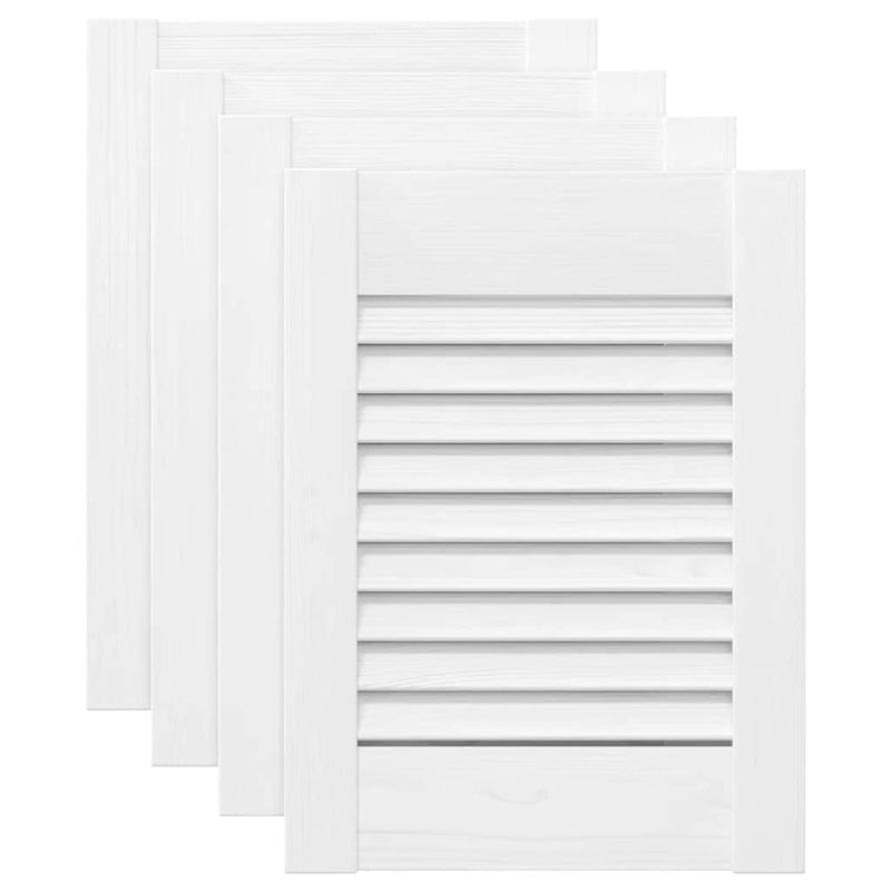 Afbeelding laden in galerijviewer, Vidaxl kastdeuren louvredesign 4 st 39,5x29,5 cm wit
