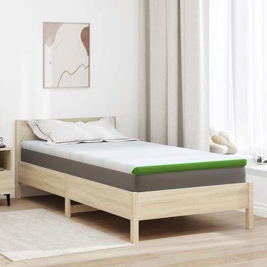 Vidaxl matrastopper wit en groen 90 x 190 cm jacquard stof