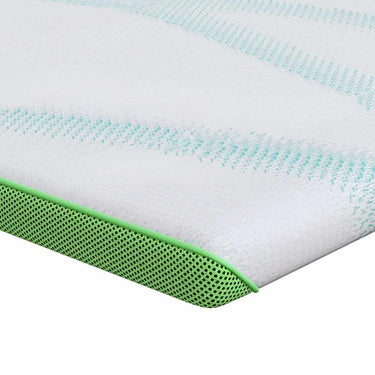 Vidaxl matrastopper wit en groen 120 x 200 cm jacquard stof