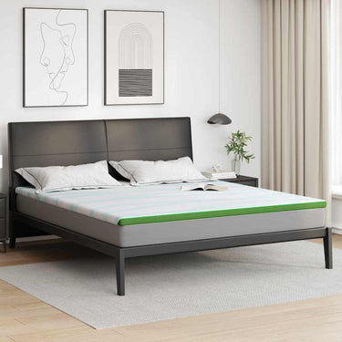 Vidaxl matrastopper wit en groen 180 x 200 cm jacquard stof