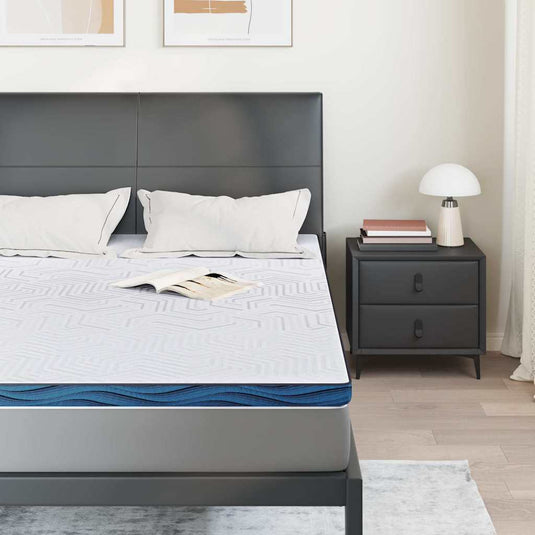 Vidaxl matrastopper wit 140 x 190 cm jacquard stof