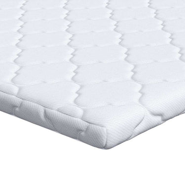 Vidaxl kokos topper wit 140 x 200 cm jacquard stof