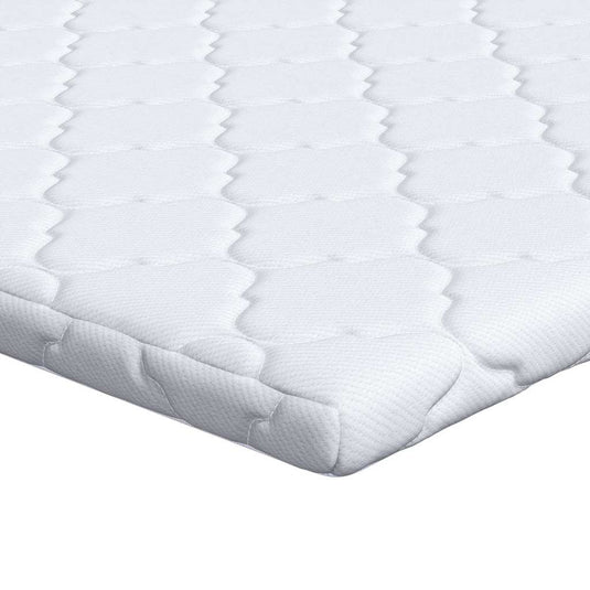 Vidaxl kokos topper wit 160 x 200 cm jacquard stof