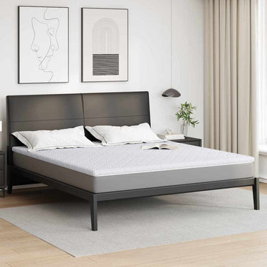 Vidaxl kokos topper wit 180 x 200 cm jacquard stof