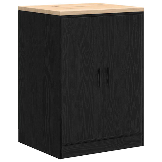 Vidaxl garagekast 60x51x85 cm massief grenenhout zwart