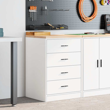 Vidaxl garagekast 60x51x85 cm massief grenenhout wit