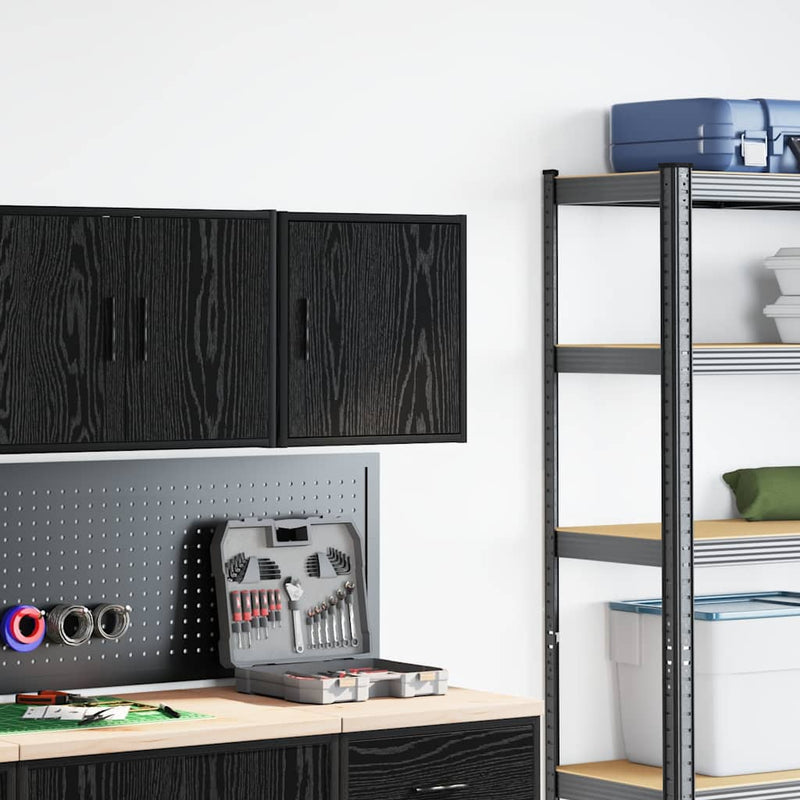 Afbeelding laden in galerijviewer, Vidaxl garagewandkast spaanplaat zwart
