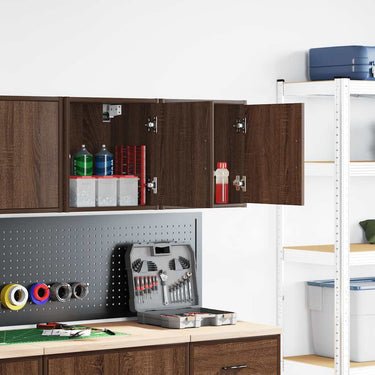 Vidaxl garagewandkasten 2 st spaanplaat bruin eiken