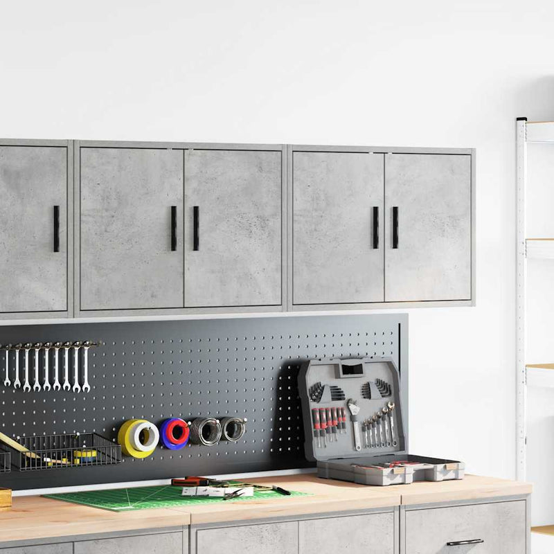 ギャラリービューアに画像をロードする, Vidaxl garagewandkasten 2 st bewerkt hout betongrijs
