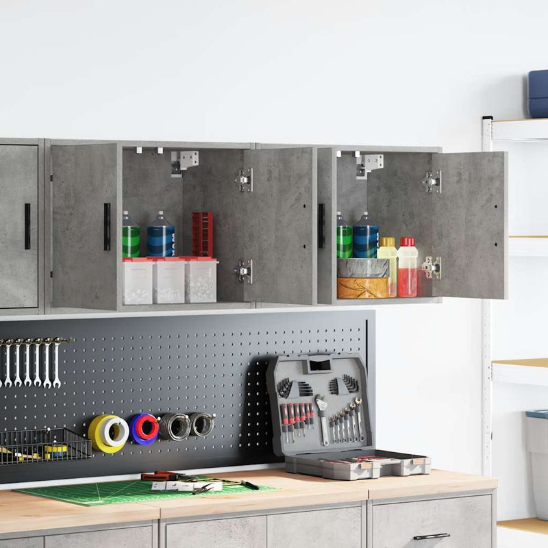 ギャラリービューアに画像をロードする, Vidaxl garagewandkasten 2 st bewerkt hout betongrijs
