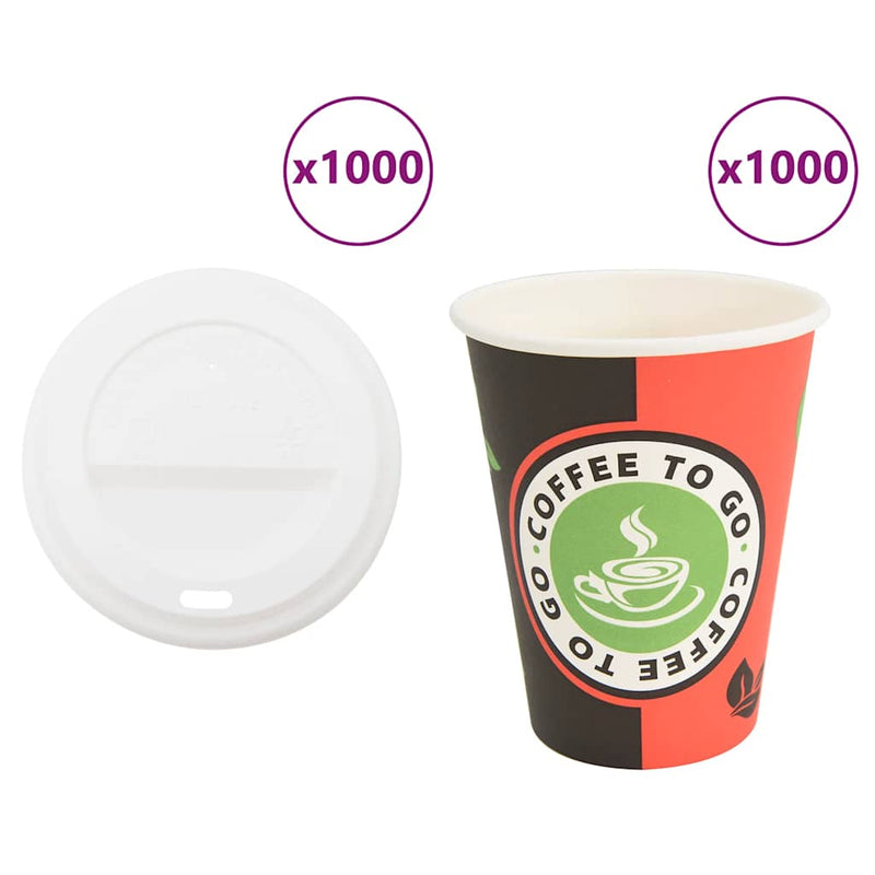 ギャラリービューアに画像をロードする, Vidaxl papieren koffiekopjes met deksel 1000 st 4oz 100 ml
