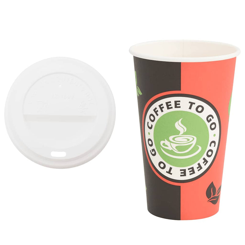 ギャラリービューアに画像をロードする, Vidaxl papieren koffiekopjes met deksel 1000 st 16oz 400 ml
