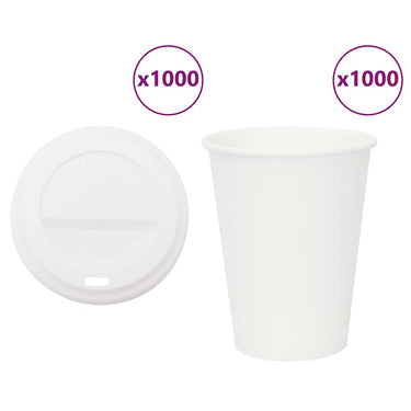 Vidaxl papieren koffiekopjes met deksel 1000 st 12oz 300 ml