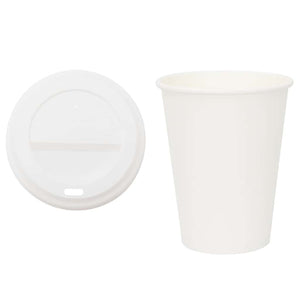 Vidaxl papieren koffiekopjes met deksel 1000 st 12oz 300 ml