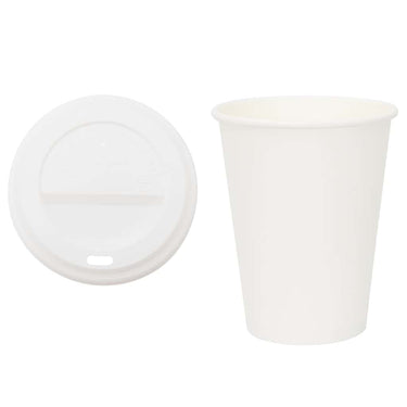 Vidaxl papieren koffiekopjes met deksel 1000 st 12oz 300 ml