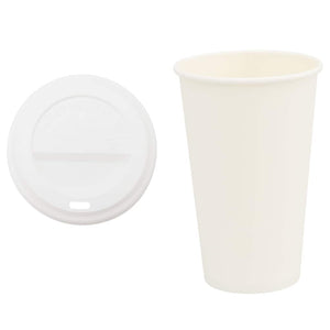 Vidaxl papieren koffiekopjes met deksel 1000 st 16oz 400 ml