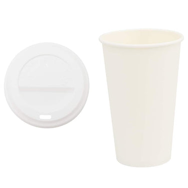 Vidaxl papieren koffiekopjes met deksel 1000 st 16oz 400 ml