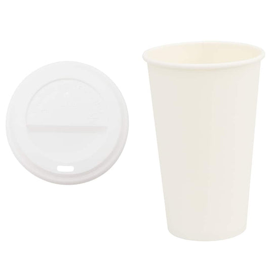 Vidaxl papieren koffiekopjes met deksel 1000 st 16oz 400 ml
