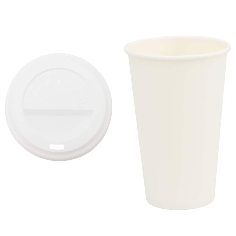 Chargez l'image dans la visionneuse de la galerie, Vidaxl papieren koffiekopjes met deksel 1000 st 16oz 400 ml
