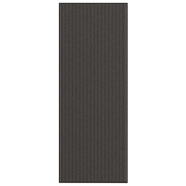Vidaxl deurmat 115x300 cm gestreept zwart en grijs