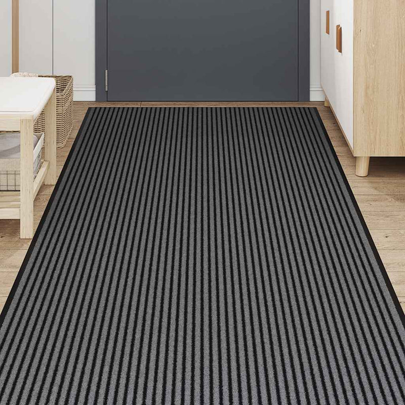 ギャラリービューアに画像をロードする, Vidaxl deurmat 115x300 cm gestreept zwart en grijs
