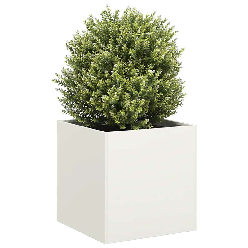 Afbeelding laden in galerijviewer, Vidaxl plantenbak 40x40x40 cm koudgewalst staal wit

