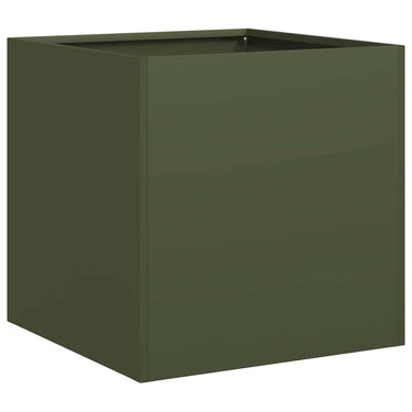 Vidaxl plantenbak 40x40x40 cm koudgewalst staal olijfgroen