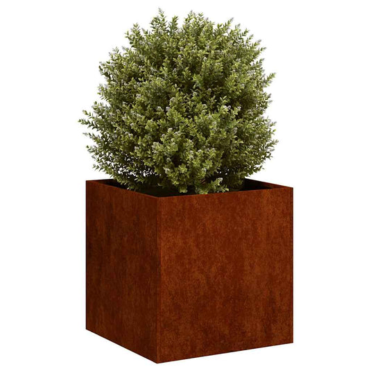 Vidaxl plantenbak roestig 40x40x40 cm weervast staal